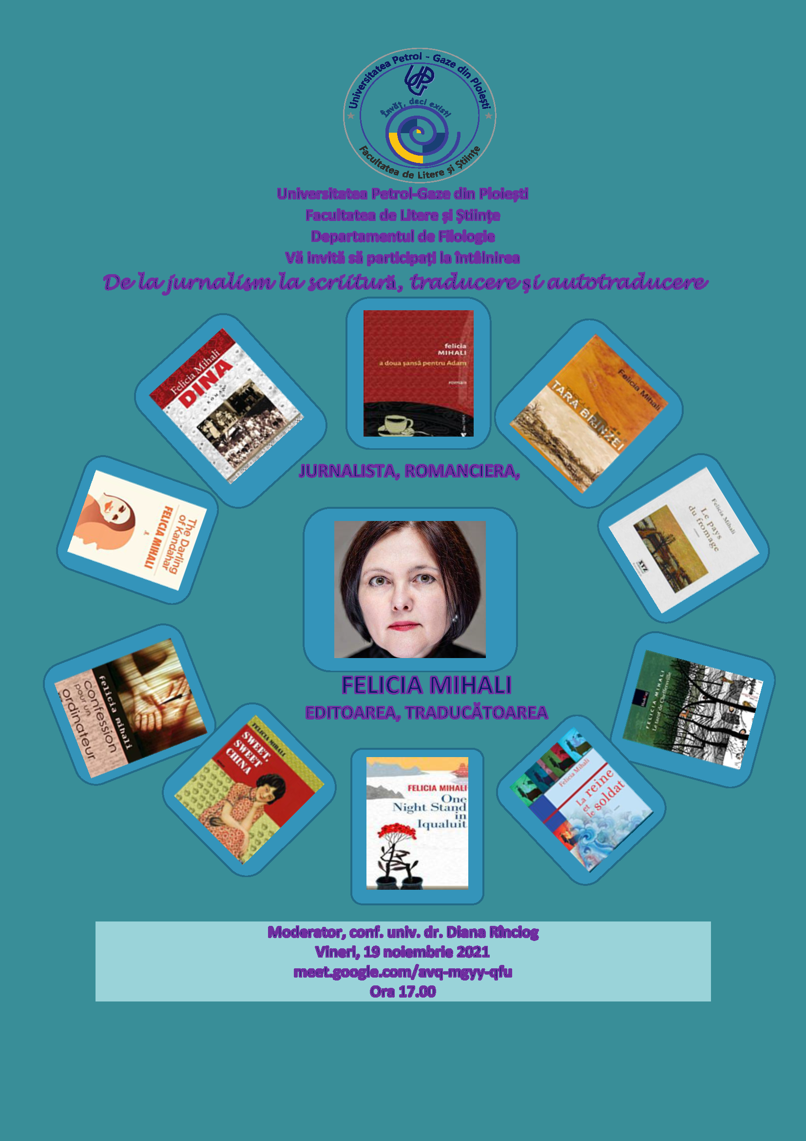 Întâlnire-eveniment cu Doamna Felicia Mihali