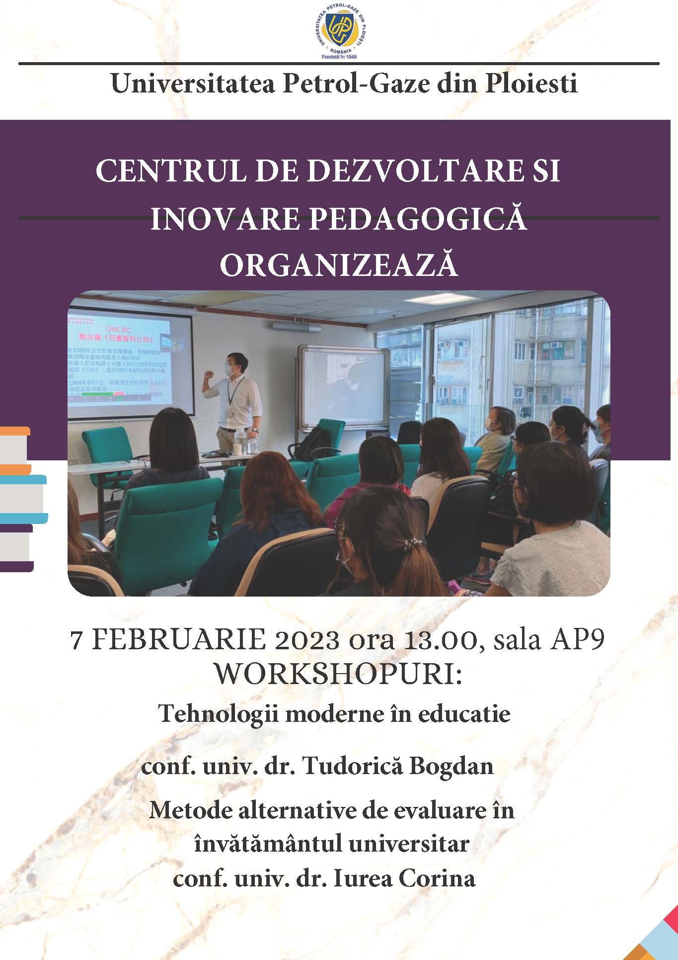 Workshopuri - 7 februarie 2023 - Centrul de Dezvoltare și Inovare Pedagogică