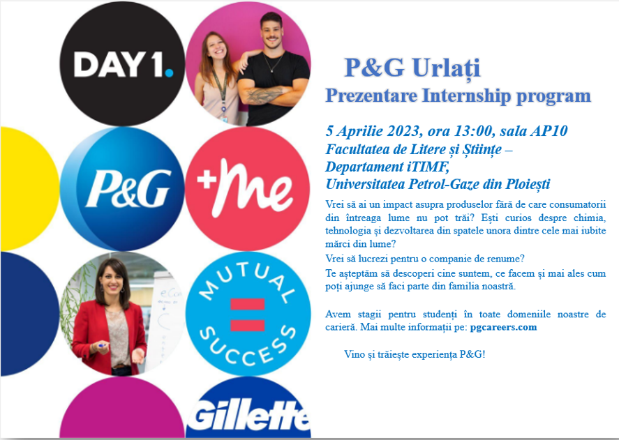 Prezentare program internship  P&G Urlați