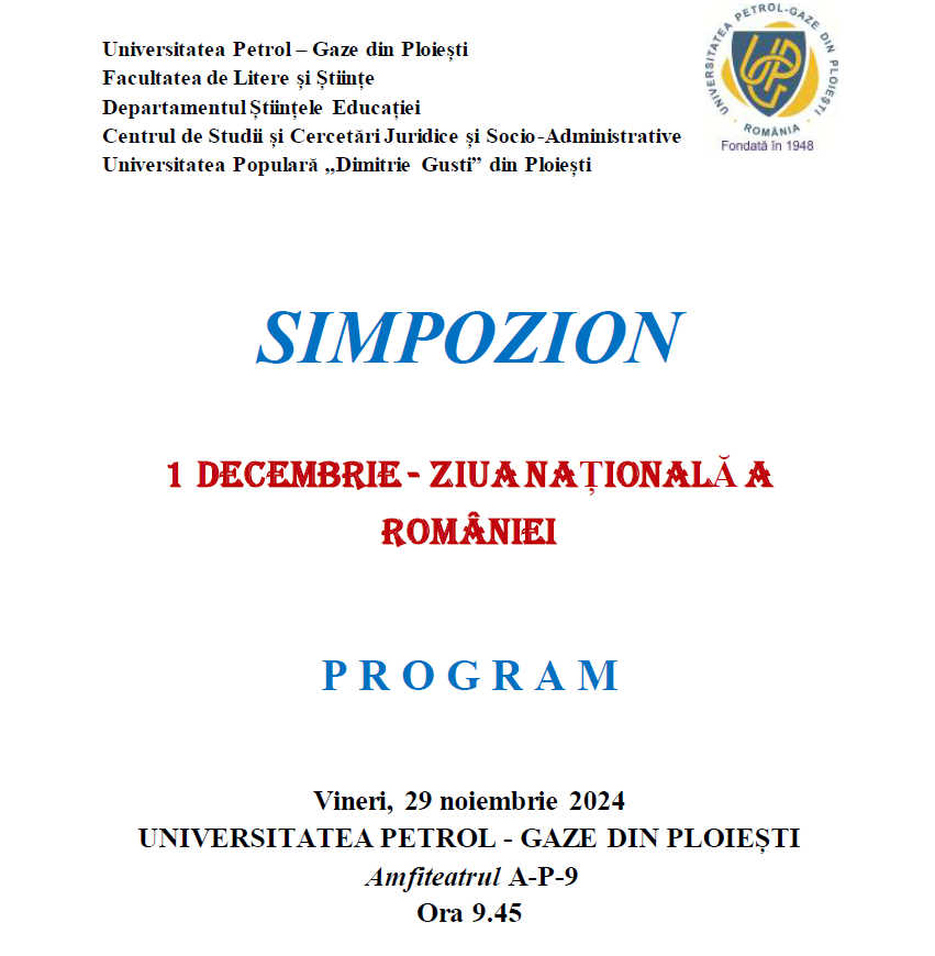 Simpozion 1 Decembrie 2024