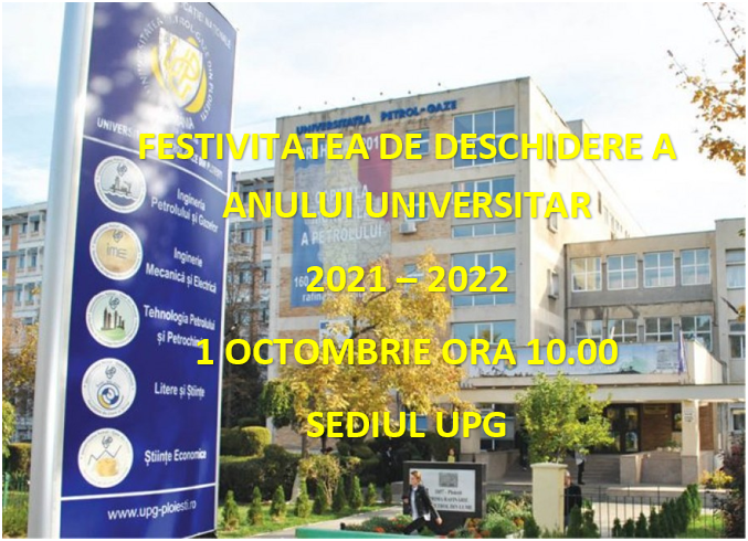 Deschiderea noului an universitar - 1 octombrie, ora 10.00