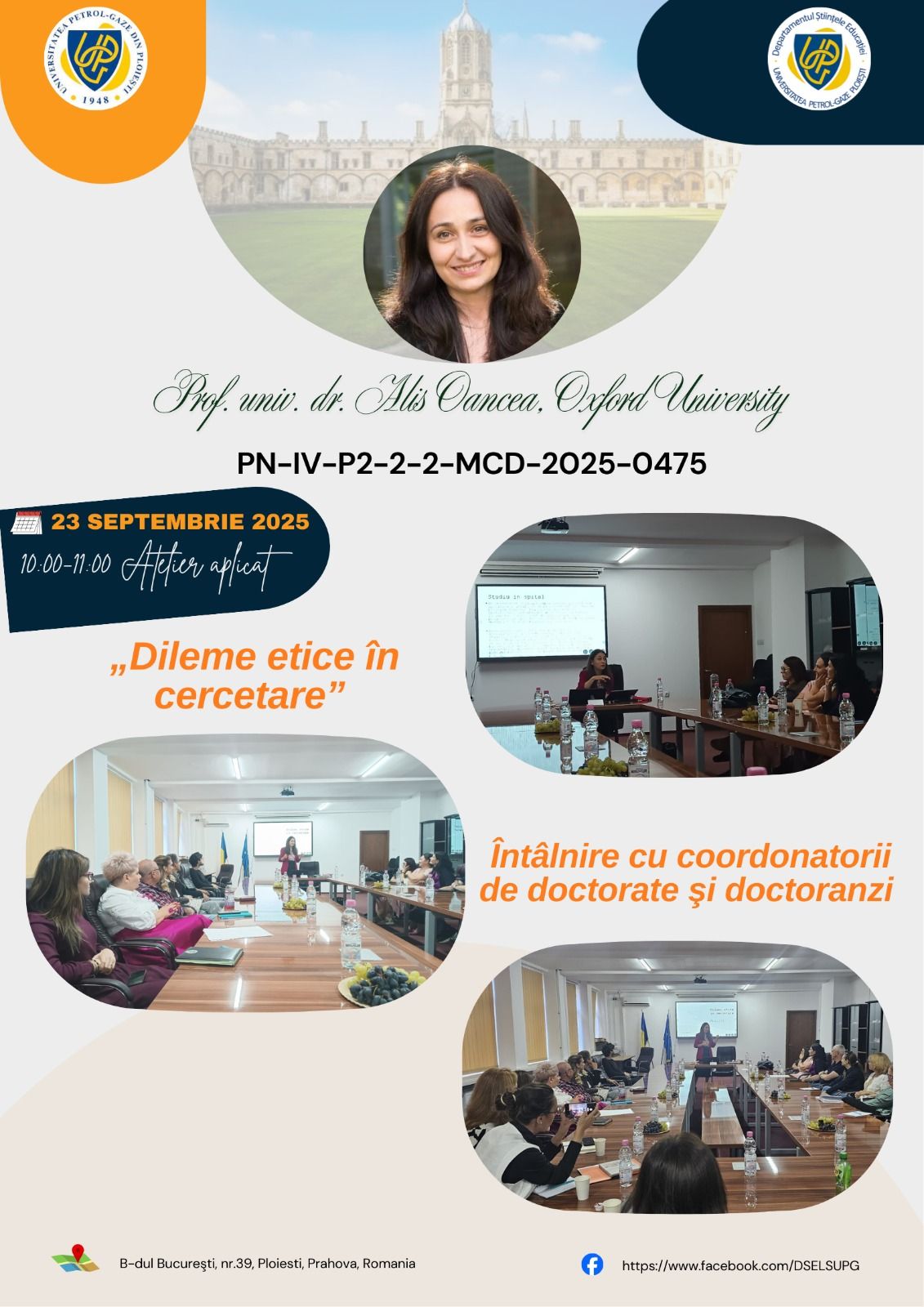 Atelier aplicat: Dileme etice în cercetare -  prof. univ. dr. Alis Oancea