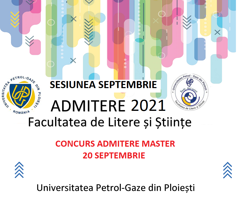 Anunț - concurs de admitere Master - 20 septembrie 2021